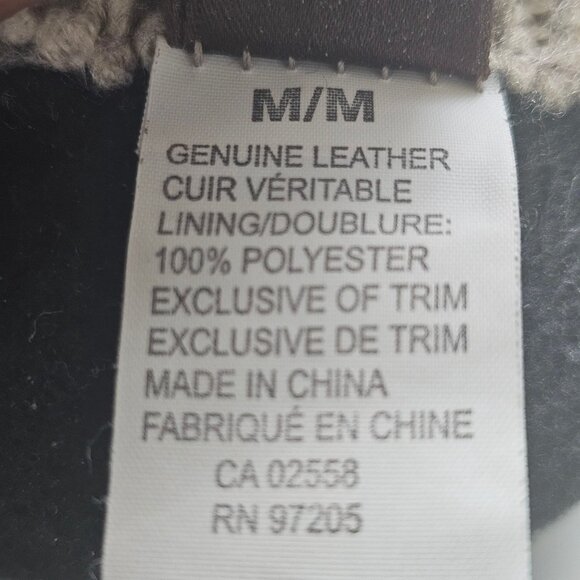 Danier Brown Leather Gloves With Knit Cuff Genuine Leather Polyester Lining Wint - Picture 7 of 7